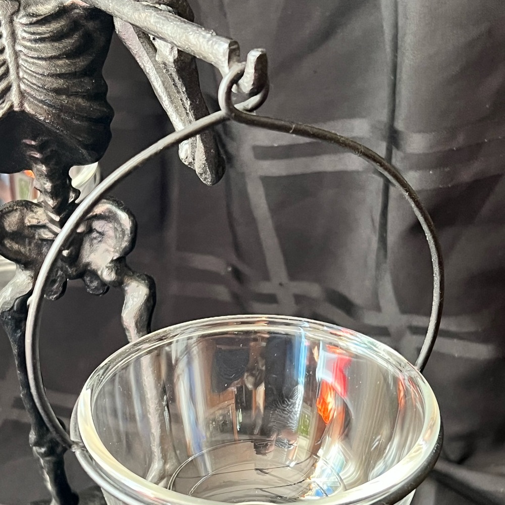 NWOB Pottery Barn Walking Dead Skeleton Double Snack Server 🦴 Condiment Set 💀 - Picture 7 of 10